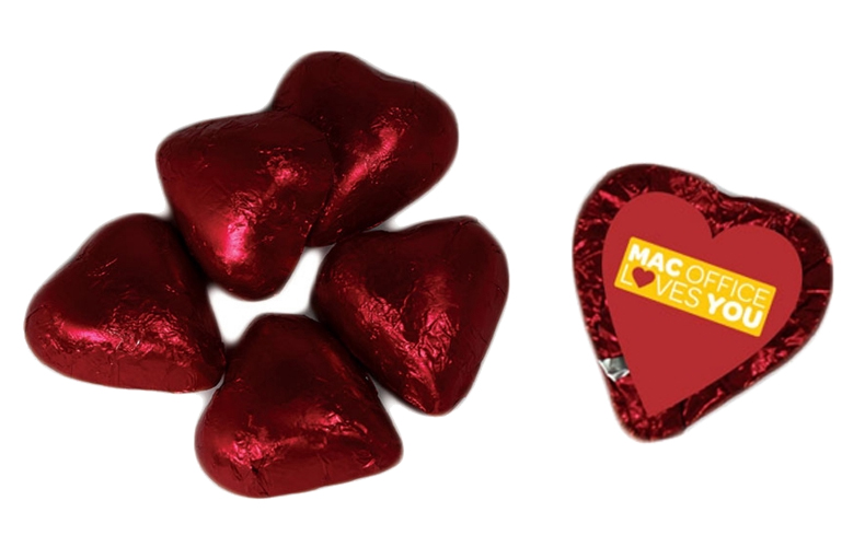 Individually Wrapped Chocolate Hearts